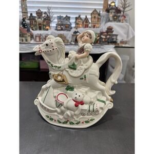 Vintage Lenox‎ Santas Holiday Toy Shop Elf Rocking Horse 1999 Christmas